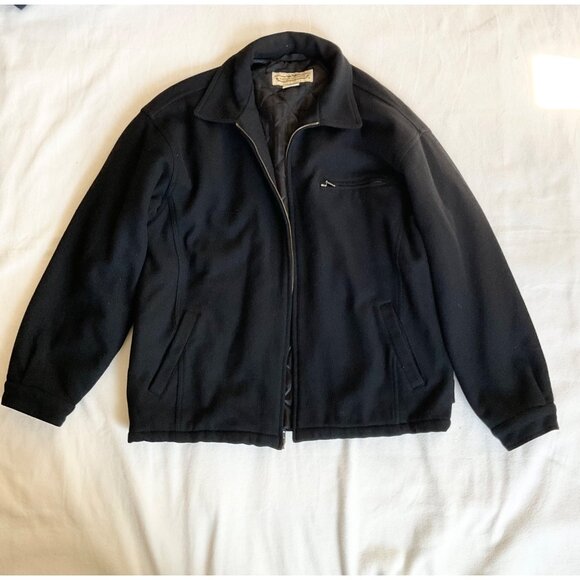 Natural issue men wool lining black jacket SZL chest55 - Picture 1 of 8
